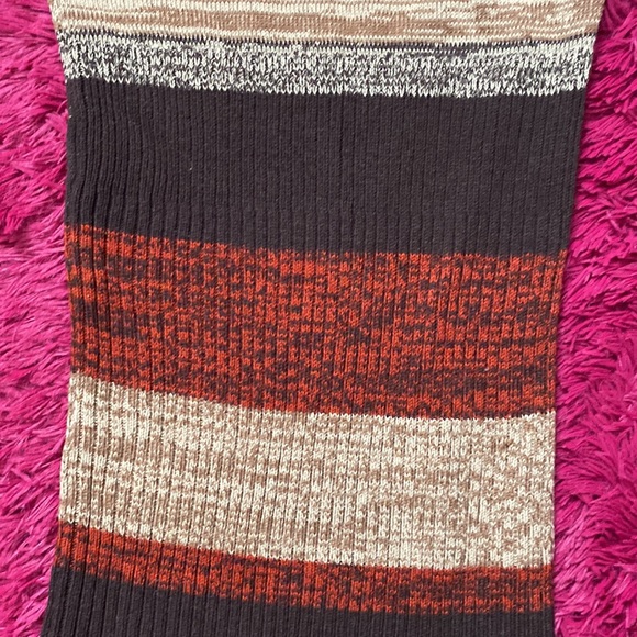 Burnt caramel and cream cowl neck sweater dress / tunic - Picture 13 of 16